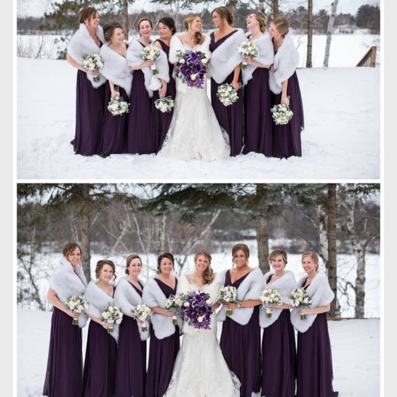 (Large) Siccily Designs Handmade Faux Fur Wedding Shawl/Wrap - Picture 2 of 4